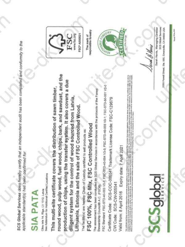 FSC certificate PATA