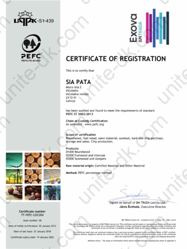 FSC certificate PATA