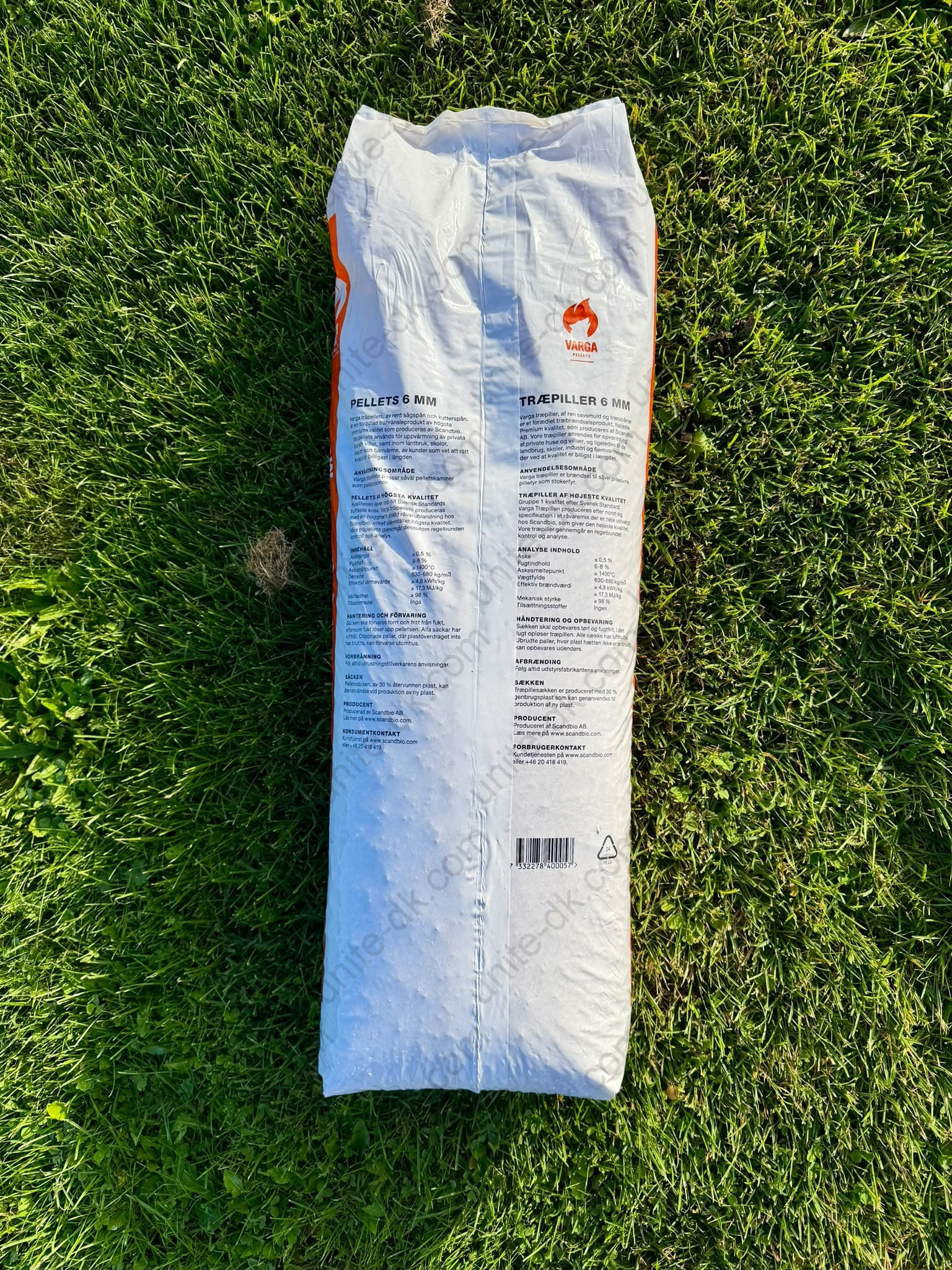 Varga 6 mm <br> 16 kg / 832 kg <br> <span>Svenske træpiller</span>